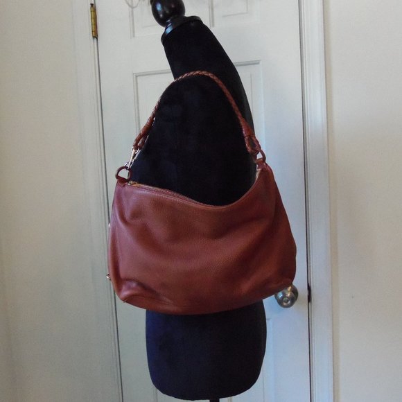 Bottega Veneta Handbags - Bottega Veneta Brown Leather Shoulder Hobo With Braided Handle